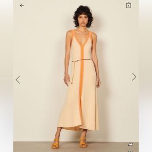 Sandro Knit Two Tone Midi Dress
